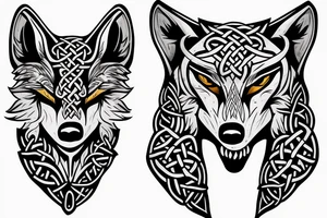 celtic wolf pauldron tattoo idea