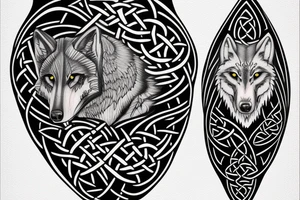 celtic wolf gorget tattoo idea