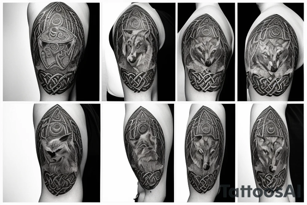 celtic wolf gorget tattoo idea