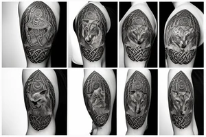 celtic wolf gorget tattoo idea