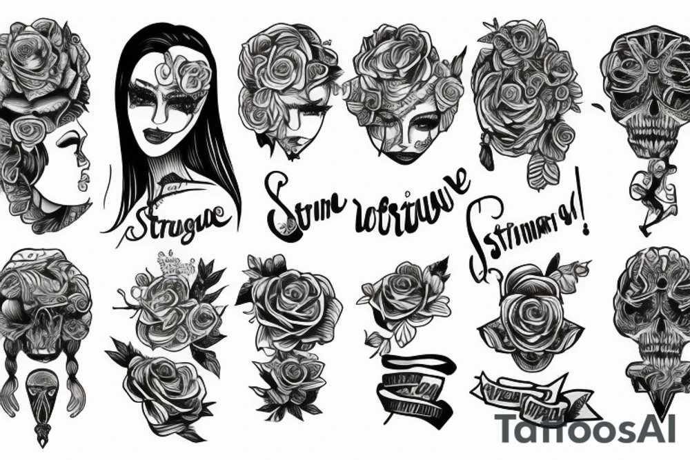woman survivor, successful and strong tattoo idea