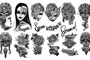 woman survivor, successful and strong tattoo idea
