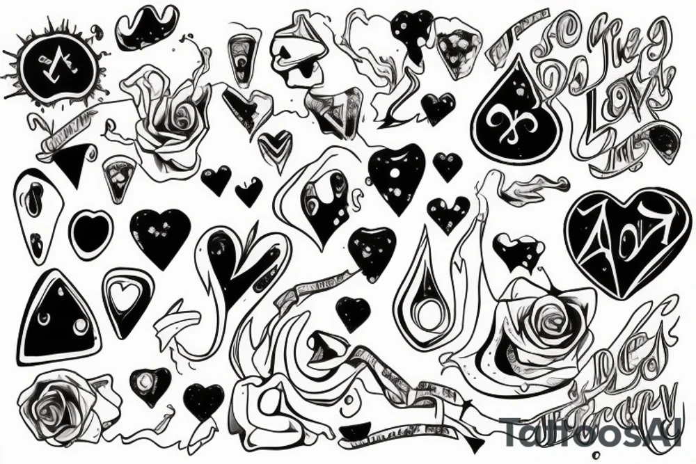 a broken heart and a toxic liquid pours out of it tattoo idea