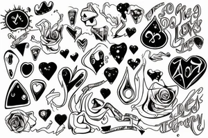 a broken heart and a toxic liquid pours out of it tattoo idea