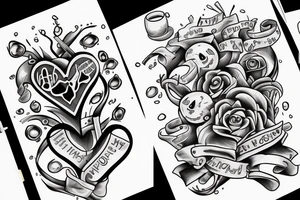 a broken heart and a toxic liquid pours out of it tattoo idea