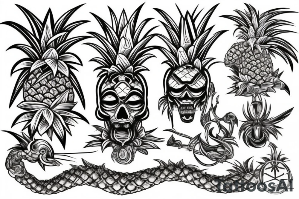 pineapple oriental tattoo idea