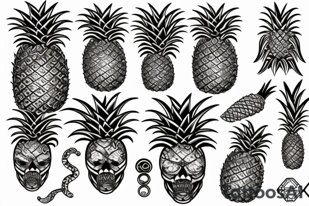 pineapple oriental tattoo idea