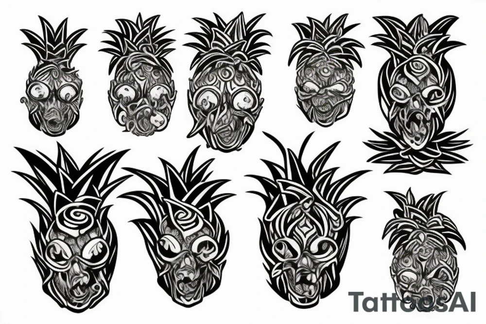 pineapple oriental tattoo idea