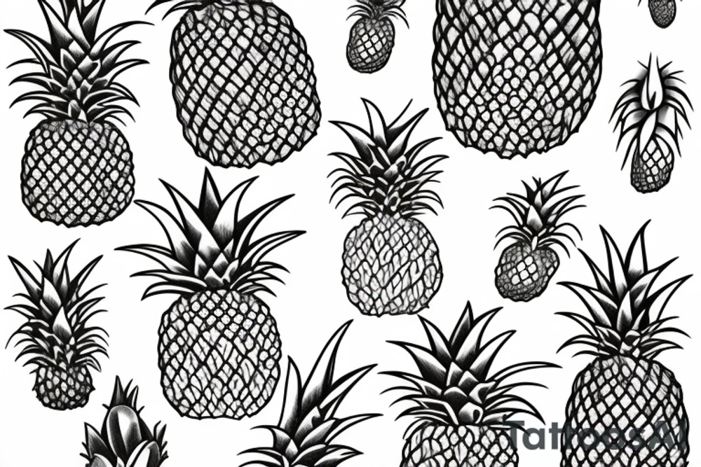 pineapple with wings tattoo idea