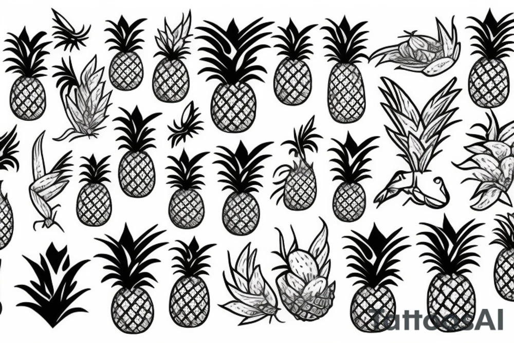 pineapple with wings tattoo idea