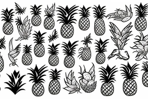 pineapple with wings tattoo idea
