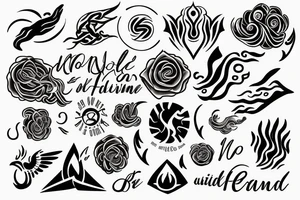Represent: motherhood, travel, the four elements (wind, water, fire, earth), freedom, skydiving, loving life. Make it softer and more feminine. tattoo idea