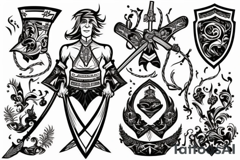 Cossack with a sword tattoo idea