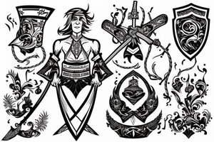 Cossack with a sword tattoo idea