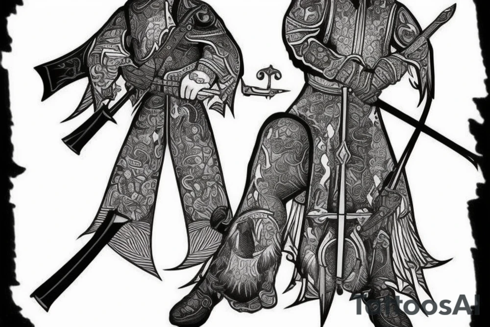Cossack with a sword tattoo idea