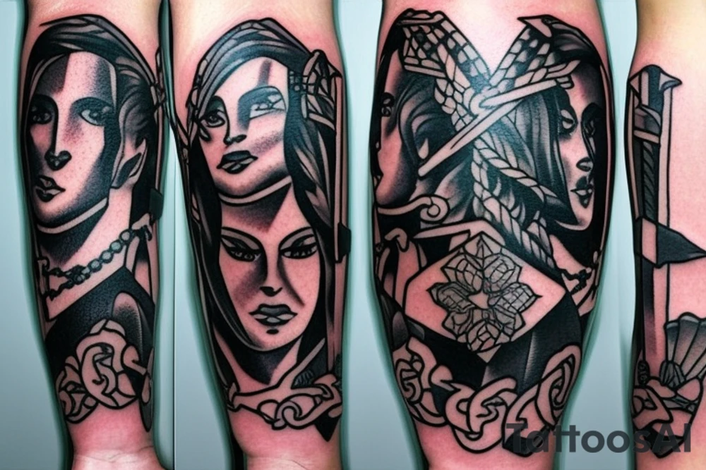 Cossack with a sword tattoo idea