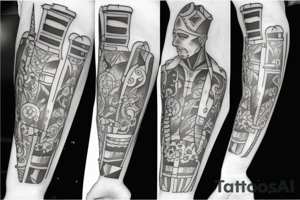 Cossack with a sword tattoo idea