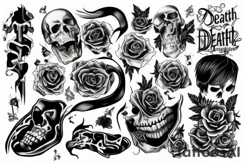 a death giving a sign tattoo idea