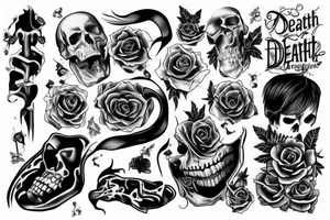 a death giving a sign tattoo idea