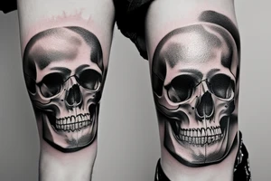 memento mori written on a skull tattoo idea