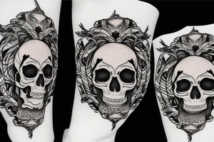 memento mori written on a skull tattoo idea