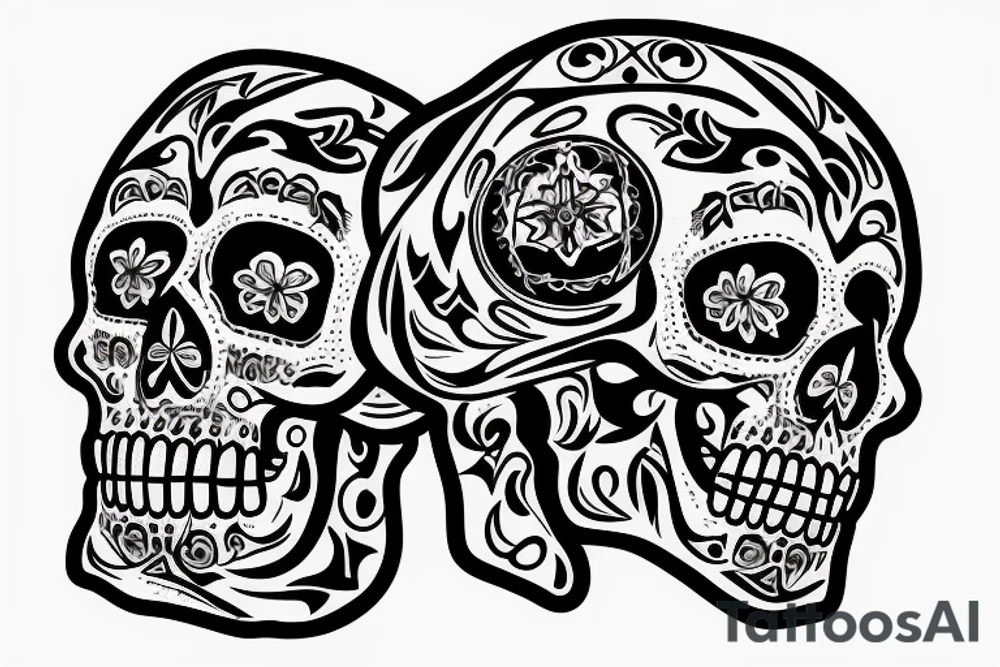 memento mori written on a skull tattoo idea