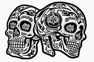 memento mori written on a skull tattoo idea