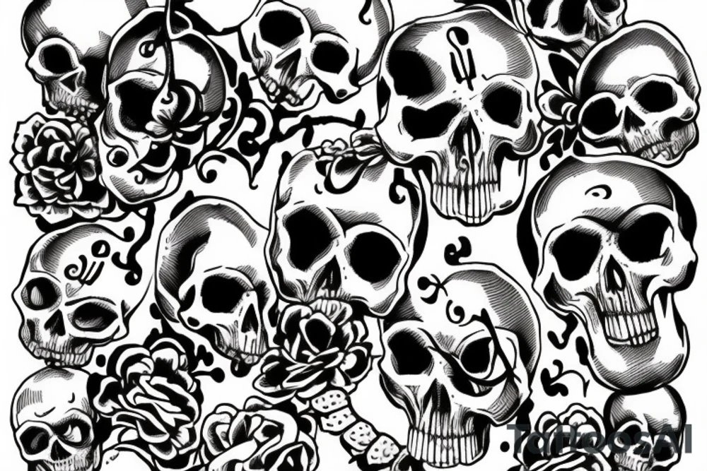 memento mori written on a skull tattoo idea