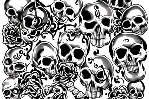 memento mori written on a skull tattoo idea
