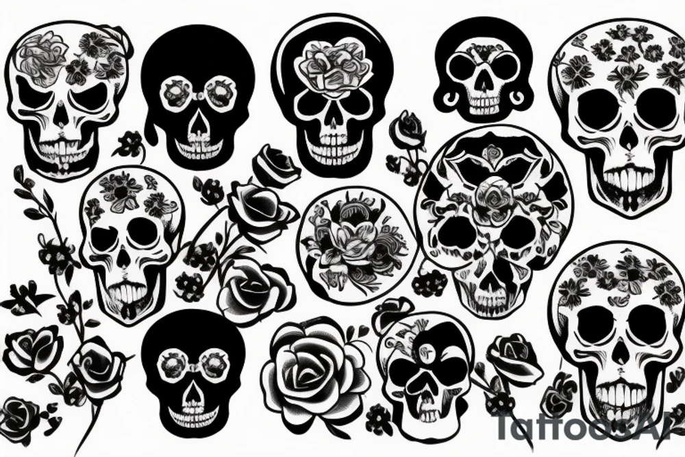 memento mori written on a skull tattoo idea