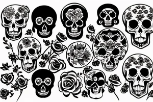 memento mori written on a skull tattoo idea