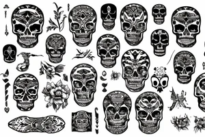 memento mori written in a tribal font tattoo idea