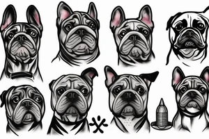 German boxer dog with rockets tattoo idea