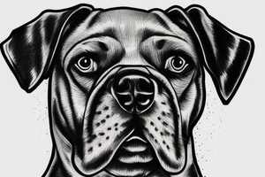 German boxer dog in fire tattoo idea