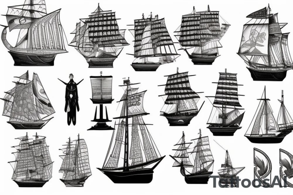 clipper ship tattoo idea