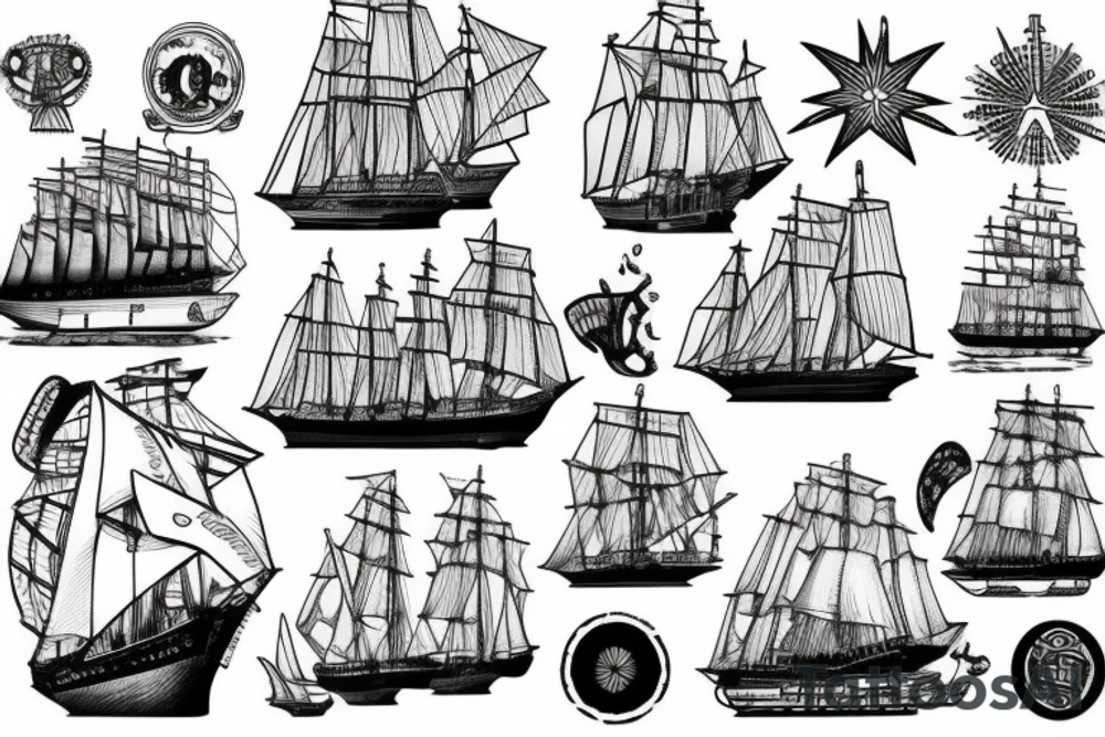 clipper ship tattoo idea