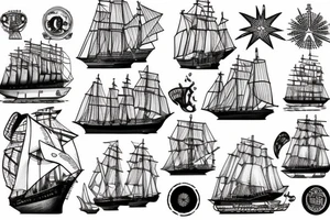 clipper ship tattoo idea