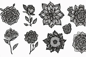 traditional flower with saying tattoo idea