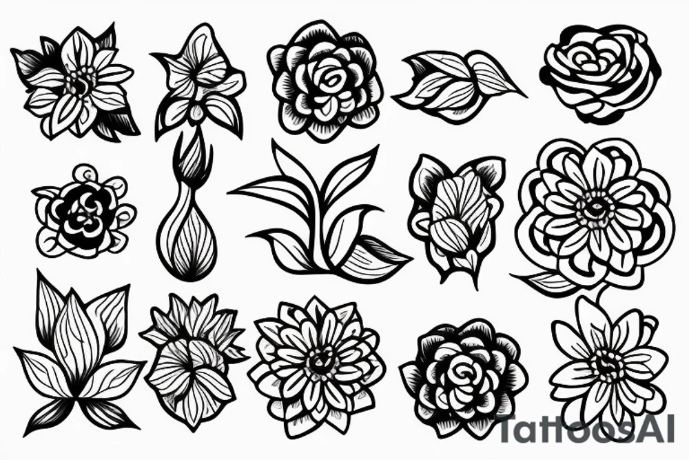 flower with saying tattoo idea