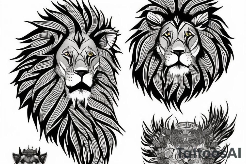Lion and antilopa tattoo idea