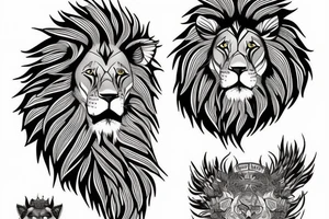 Lion and antilopa tattoo idea