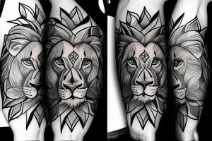 Lion and antilopa tattoo idea