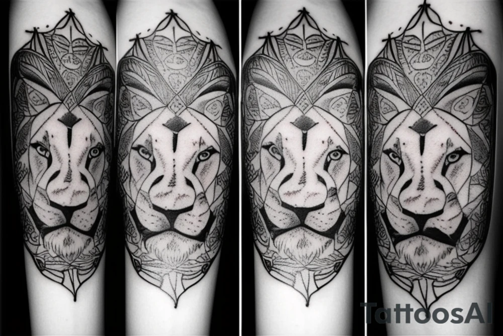 Lion and antilopa tattoo idea