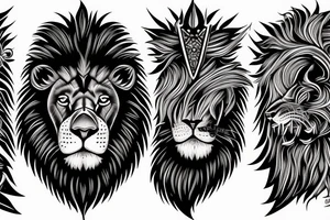 Lion and antilopa tattoo idea