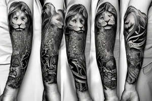 Lion and antilopa tattoo idea