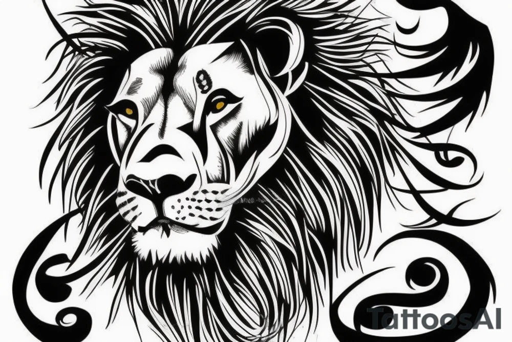 Lion and antilopa tattoo idea