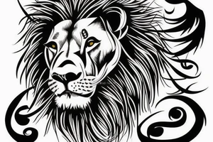 Lion and antilopa tattoo idea