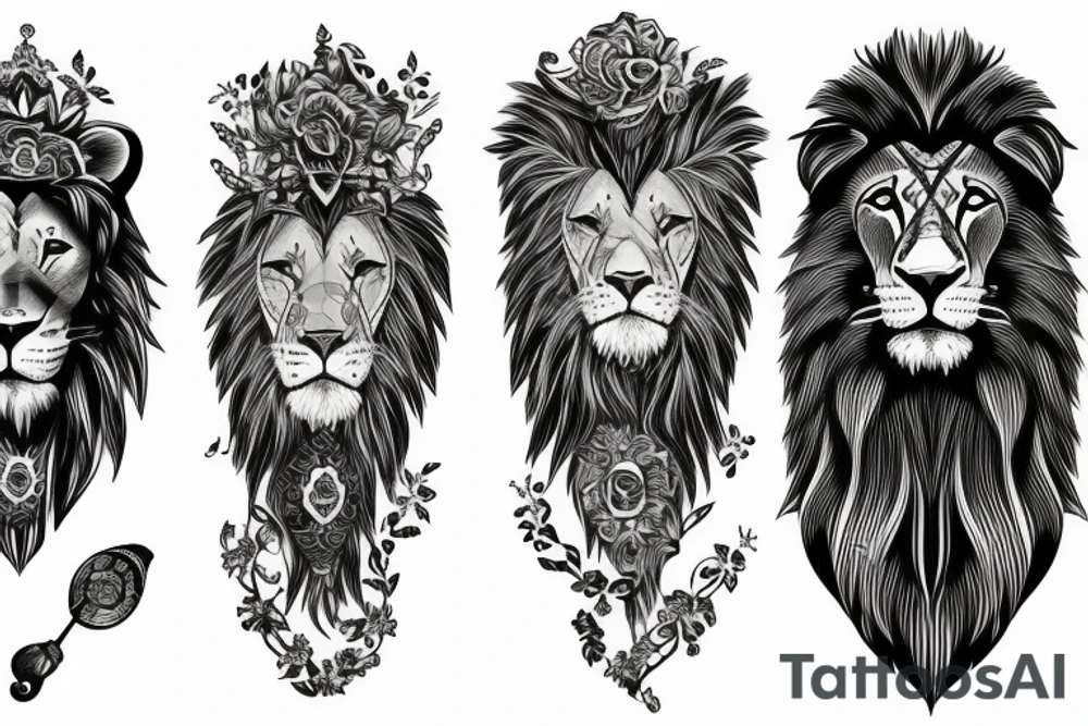 Lion sleave tattoo idea