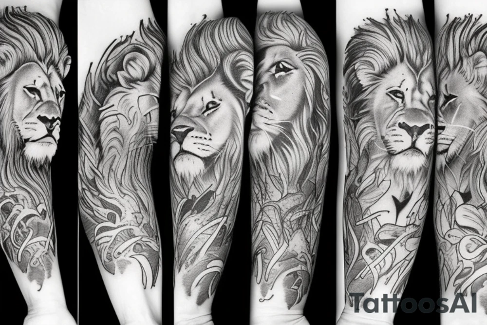 Lion sleave tattoo idea