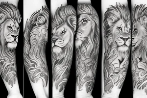 Lion sleave tattoo idea